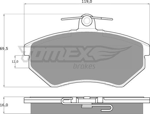 TOMEX brakes TX 10-63 - Bremžu uzliku kompl., Disku bremzes ps1.lv