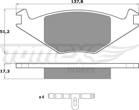 TOMEX brakes TX 10-15 - Bremžu uzliku kompl., Disku bremzes ps1.lv