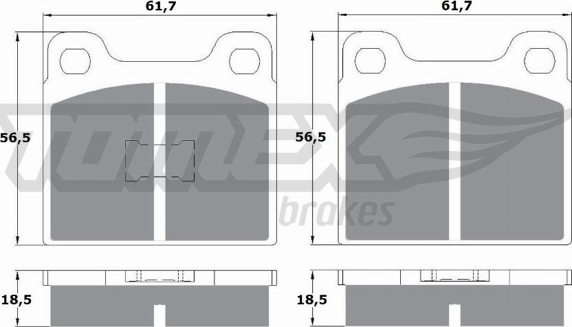 TOMEX brakes TX 10-161 - Bremžu uzliku kompl., Disku bremzes ps1.lv