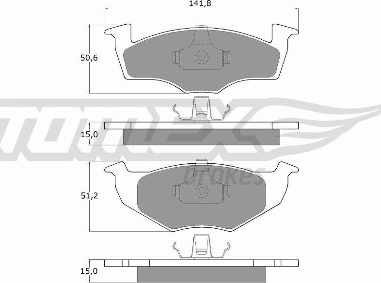 TOMEX brakes TX 10-851 - Bremžu uzliku kompl., Disku bremzes ps1.lv