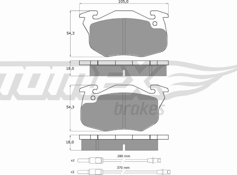 TOMEX brakes TX 10-341 - Bremžu uzliku kompl., Disku bremzes ps1.lv