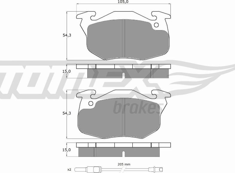 TOMEX brakes TX 10-342 - Bremžu uzliku kompl., Disku bremzes ps1.lv