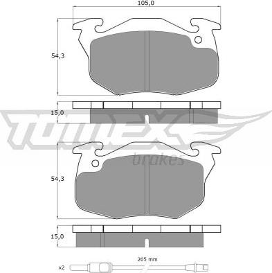 TOMEX brakes TX 10-342 - Bremžu uzliku kompl., Disku bremzes ps1.lv