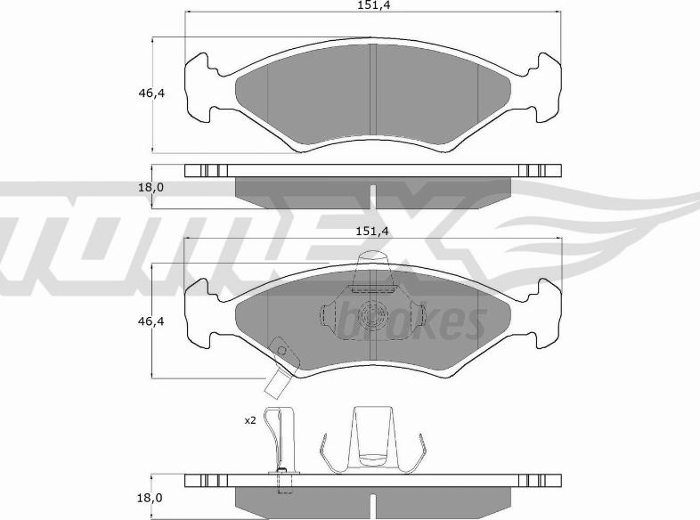 TOMEX brakes TX 10-29 - Bremžu uzliku kompl., Disku bremzes ps1.lv