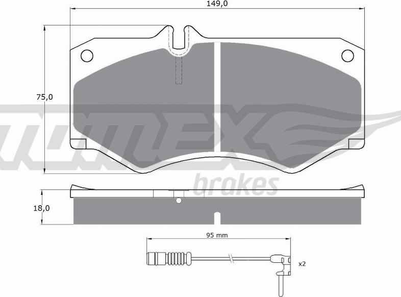 TOMEX brakes TX 10-201 - Bremžu uzliku kompl., Disku bremzes ps1.lv