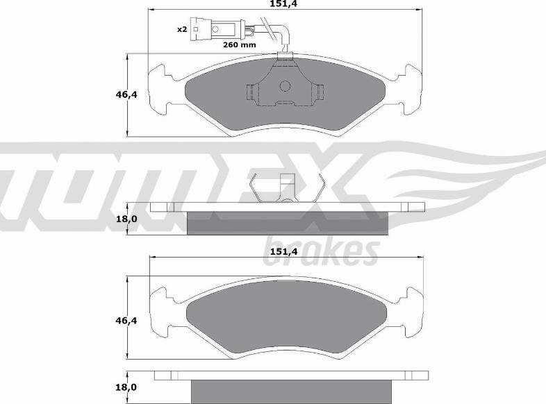 TOMEX brakes TX 10-281 - Bremžu uzliku kompl., Disku bremzes ps1.lv