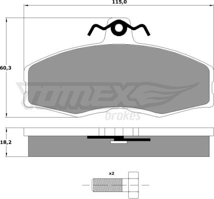 TOMEX brakes TX 10-27 - Bremžu uzliku kompl., Disku bremzes ps1.lv