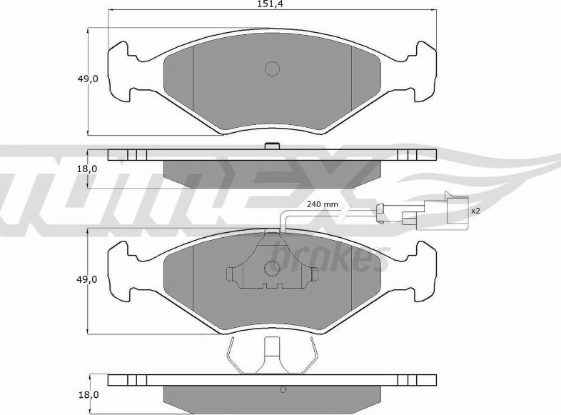 TOMEX brakes TX 10-791 - Bremžu uzliku kompl., Disku bremzes ps1.lv