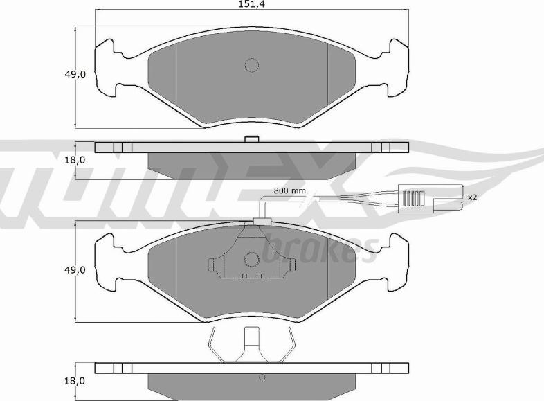 TOMEX brakes TX 10-792 - Bremžu uzliku kompl., Disku bremzes ps1.lv