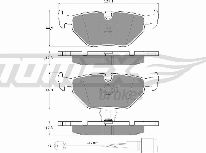 TOMEX brakes TX 10-701 - Bremžu uzliku kompl., Disku bremzes ps1.lv