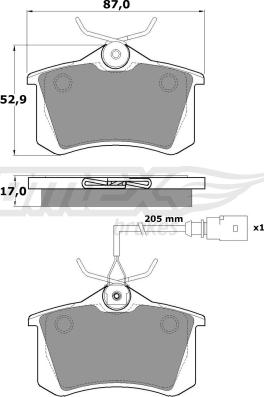 TOMEX brakes TX 10-782 - Bremžu uzliku kompl., Disku bremzes ps1.lv