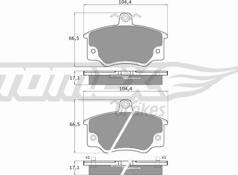 TOMEX brakes TX 10-73 - Bremžu uzliku kompl., Disku bremzes ps1.lv