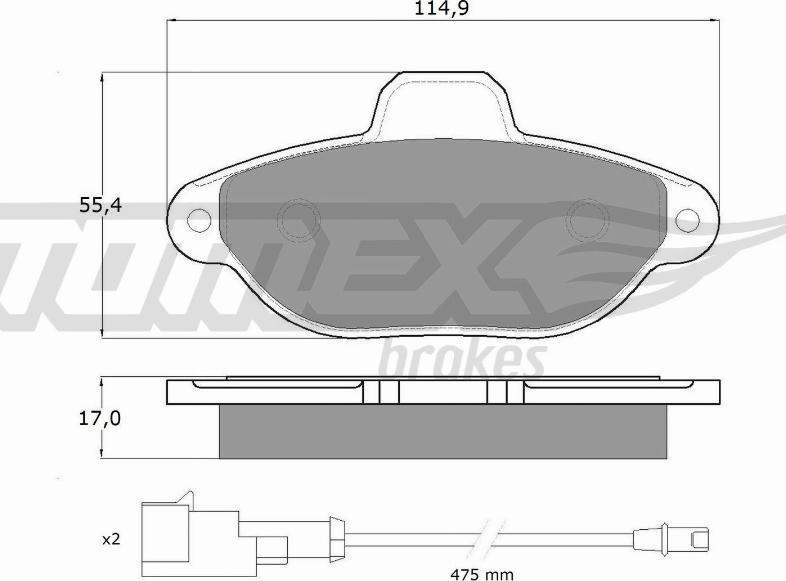 TOMEX brakes TX 10-721 - Bremžu uzliku kompl., Disku bremzes ps1.lv