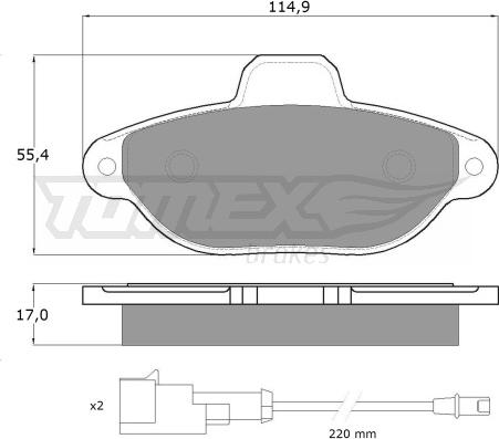 TOMEX brakes TX 10-72 - Bremžu uzliku kompl., Disku bremzes ps1.lv