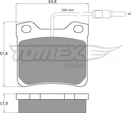 TOMEX brakes TX 11-95 - Bremžu uzliku kompl., Disku bremzes ps1.lv