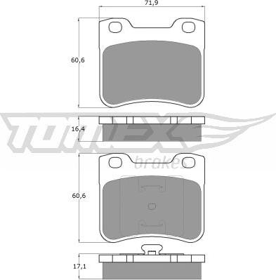 TOMEX brakes TX 11-96 - Bremžu uzliku kompl., Disku bremzes ps1.lv