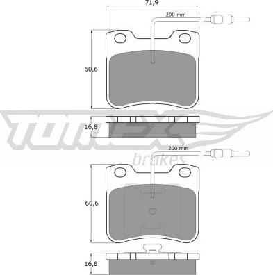 TOMEX brakes TX 11-97 - Bremžu uzliku kompl., Disku bremzes ps1.lv