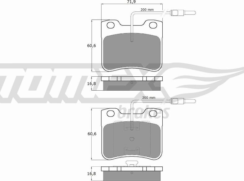 TOMEX brakes TX 11-97 - Bremžu uzliku kompl., Disku bremzes ps1.lv