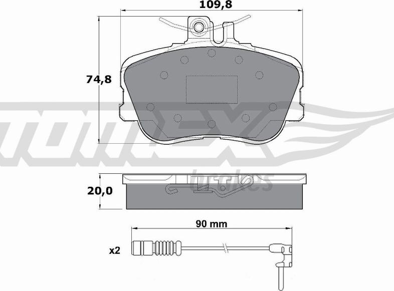 TOMEX brakes TX 11-461 - Bremžu uzliku kompl., Disku bremzes ps1.lv