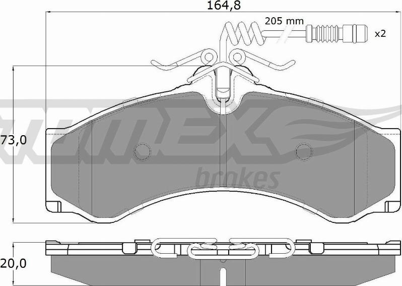 TOMEX brakes TX 11-481 - Bremžu uzliku kompl., Disku bremzes ps1.lv