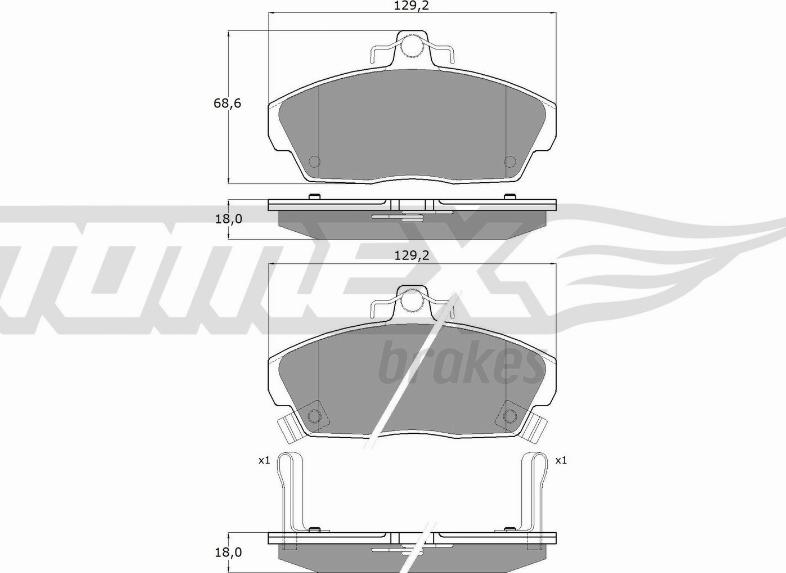 TOMEX brakes TX 11-51 - Bremžu uzliku kompl., Disku bremzes ps1.lv