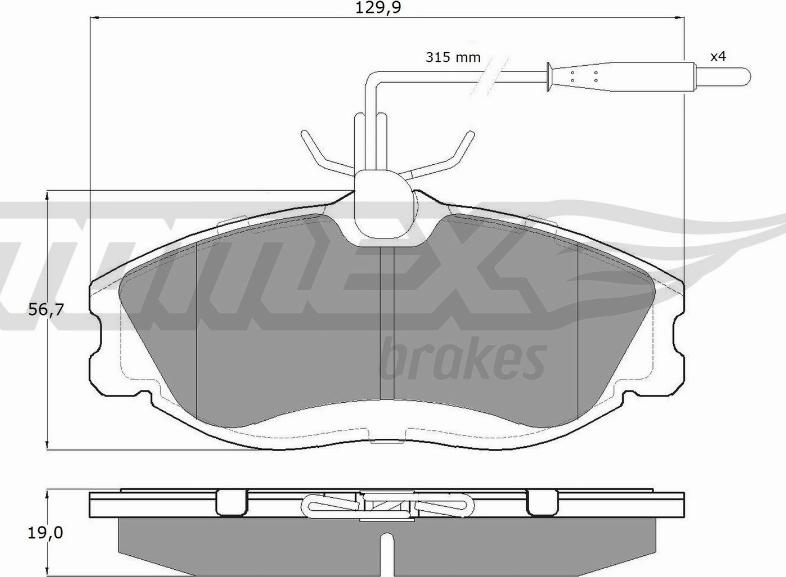 TOMEX brakes TX 11-62 - Bremžu uzliku kompl., Disku bremzes ps1.lv