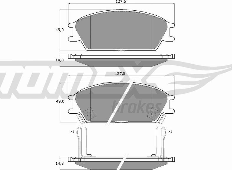 TOMEX brakes TX 11-05 - Bremžu uzliku kompl., Disku bremzes ps1.lv