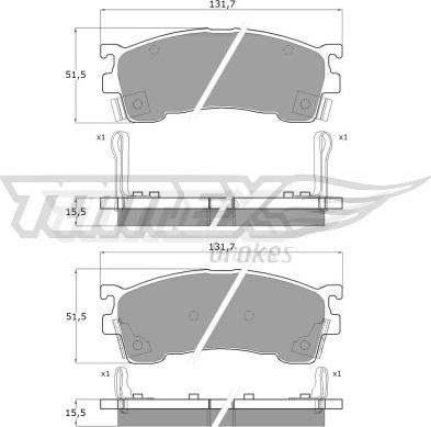 TOMEX brakes TX 11-02 - Bremžu uzliku kompl., Disku bremzes ps1.lv