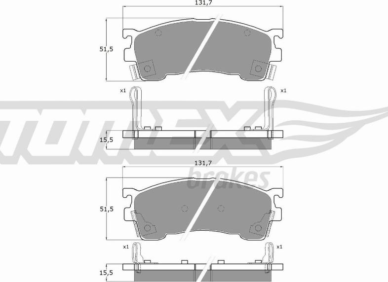 TOMEX brakes TX 11-02 - Bremžu uzliku kompl., Disku bremzes ps1.lv