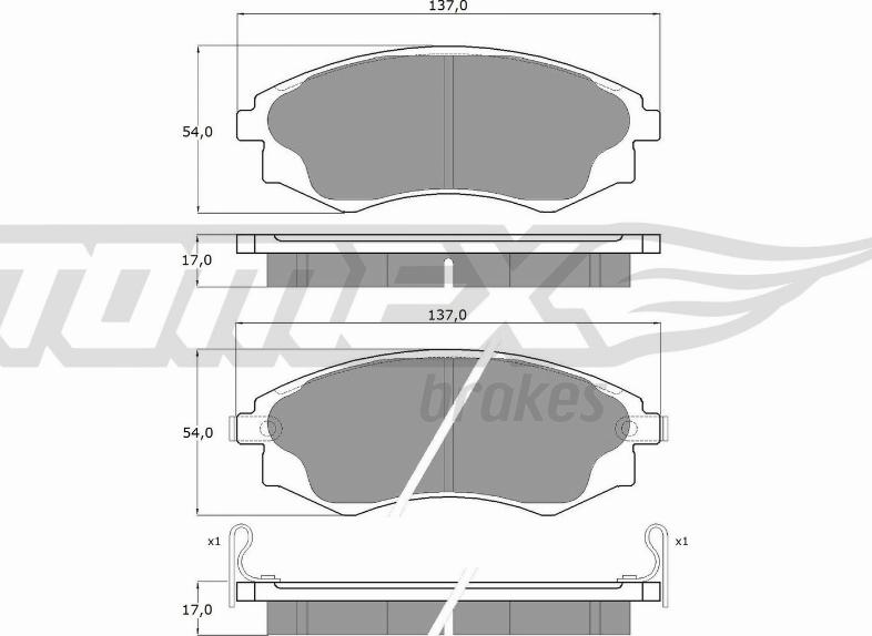 TOMEX brakes TX 11-07 - Bremžu uzliku kompl., Disku bremzes ps1.lv