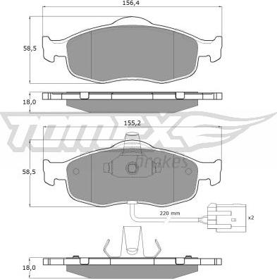 TOMEX brakes TX 11-191 - Bremžu uzliku kompl., Disku bremzes ps1.lv