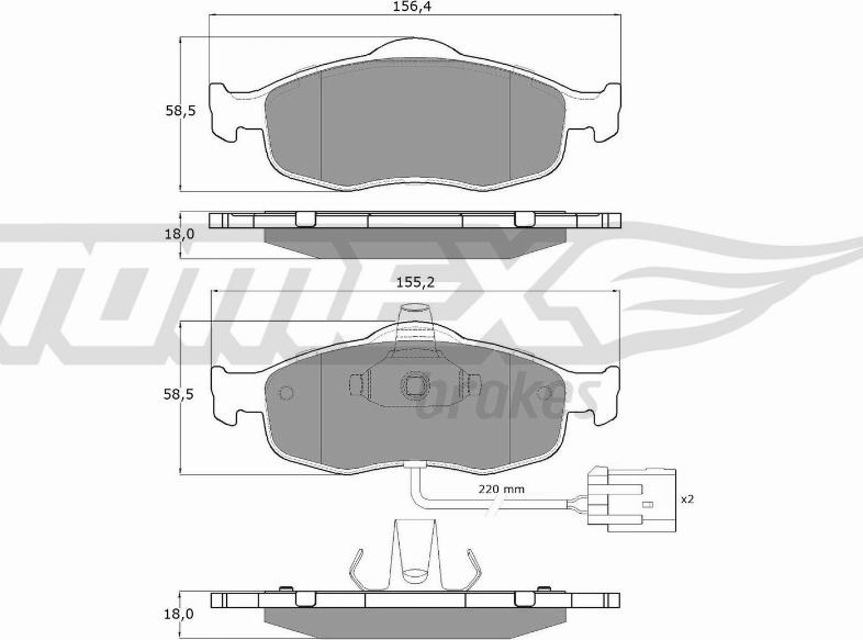 TOMEX brakes TX 11-191 - Bremžu uzliku kompl., Disku bremzes ps1.lv