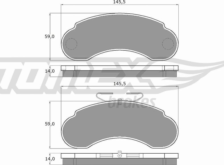 TOMEX brakes TX 11-14 - Bremžu uzliku kompl., Disku bremzes ps1.lv