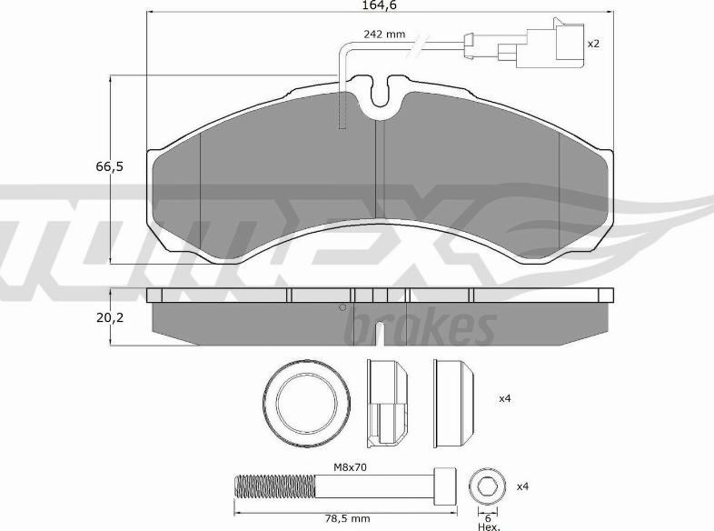 TOMEX brakes TX 11-112 - Bremžu uzliku kompl., Disku bremzes ps1.lv