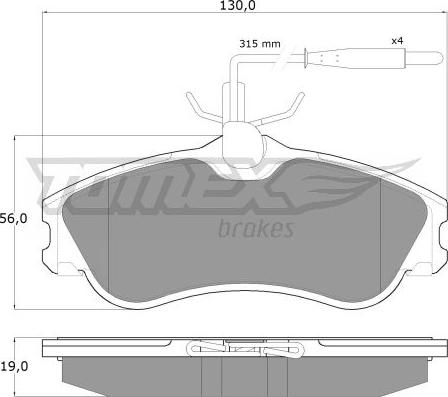 TOMEX brakes TX 11-12 - Bremžu uzliku kompl., Disku bremzes ps1.lv