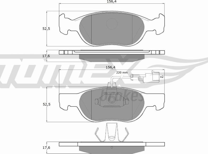 TOMEX brakes TX 11-87 - Bremžu uzliku kompl., Disku bremzes ps1.lv