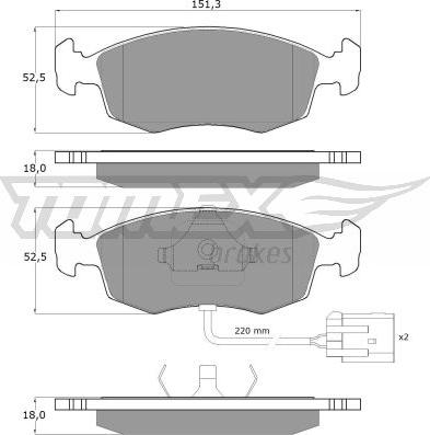 TOMEX brakes TX 11-34 - Bremžu uzliku kompl., Disku bremzes ps1.lv