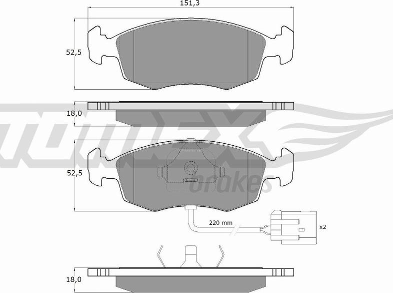 TOMEX brakes TX 11-34 - Bremžu uzliku kompl., Disku bremzes ps1.lv