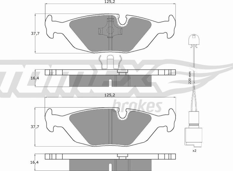 TOMEX brakes TX 11-301 - Bremžu uzliku kompl., Disku bremzes ps1.lv