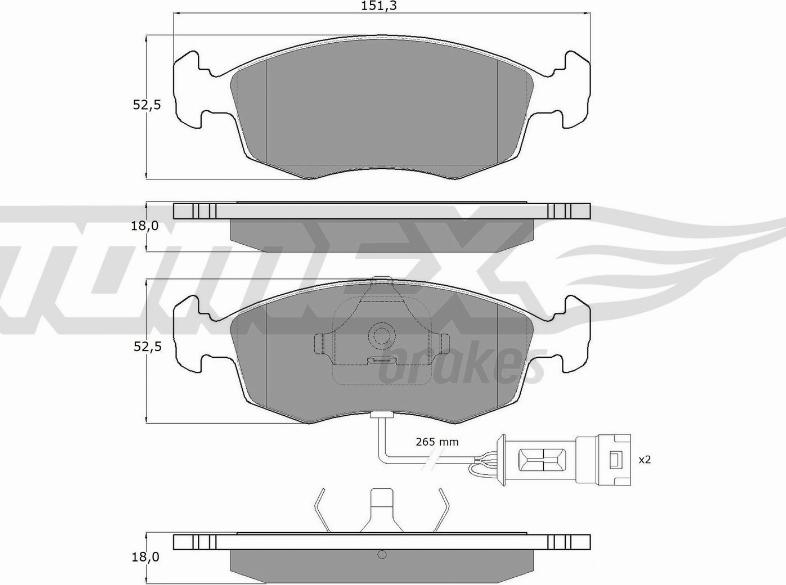 TOMEX brakes TX 11-33 - Bremžu uzliku kompl., Disku bremzes ps1.lv