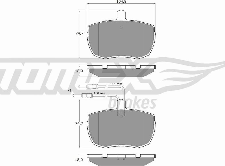 TOMEX brakes TX 11-22 - Bremžu uzliku kompl., Disku bremzes ps1.lv