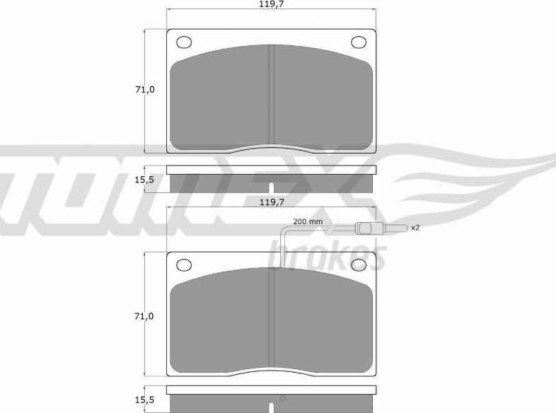 TOMEX brakes TX 11-74 - Bremžu uzliku kompl., Disku bremzes ps1.lv