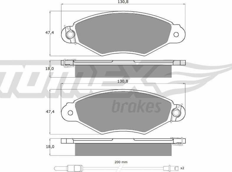 TOMEX brakes TX 11-751 - Bremžu uzliku kompl., Disku bremzes ps1.lv