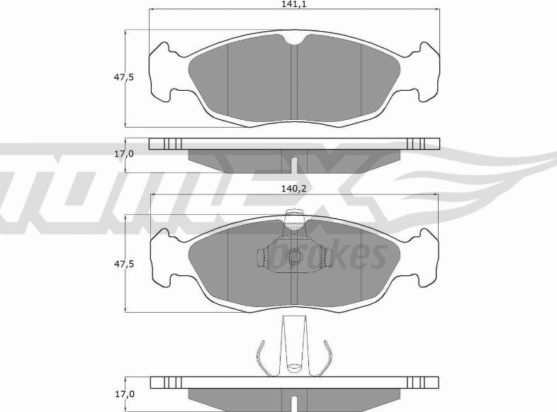 TOMEX brakes TX 11-71 - Bremžu uzliku kompl., Disku bremzes ps1.lv