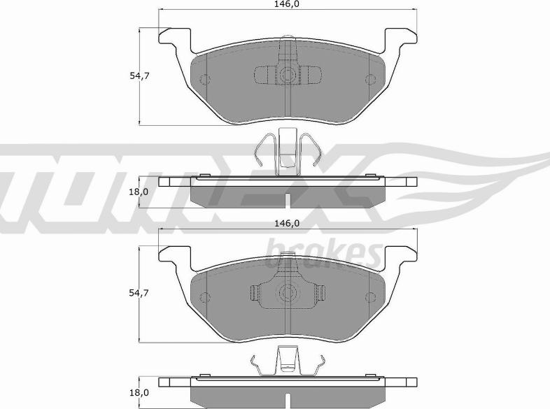 TOMEX brakes TX 18-95 - Bremžu uzliku kompl., Disku bremzes ps1.lv