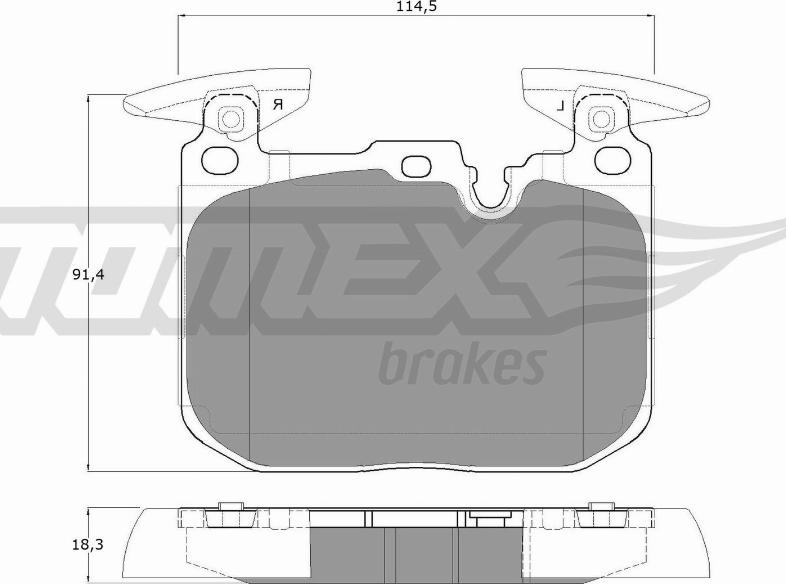 TOMEX brakes TX 18-49 - Bremžu uzliku kompl., Disku bremzes ps1.lv