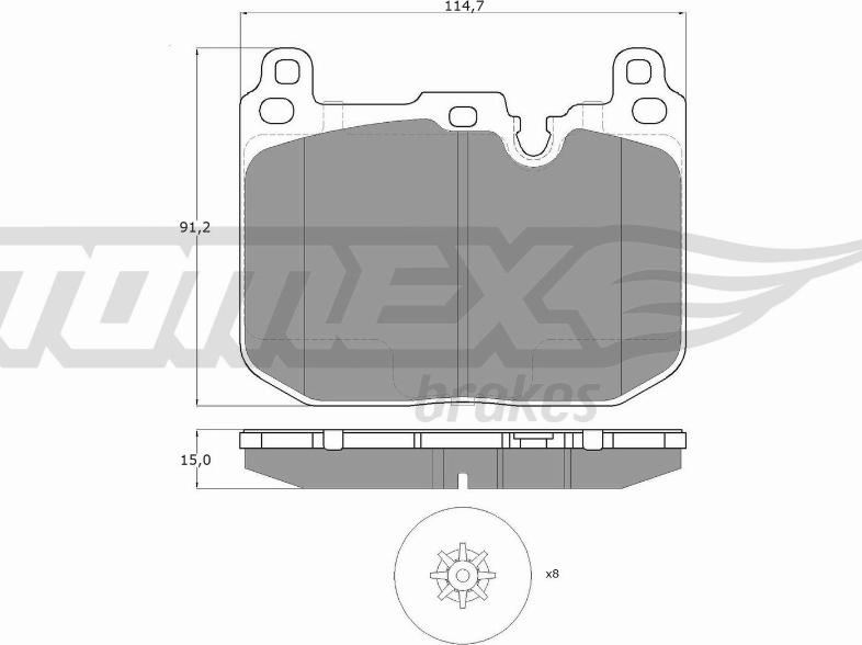 TOMEX brakes TX 18-481 - Bremžu uzliku kompl., Disku bremzes ps1.lv