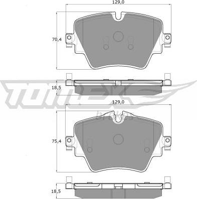 TOMEX brakes TX 18-43 - Bremžu uzliku kompl., Disku bremzes ps1.lv