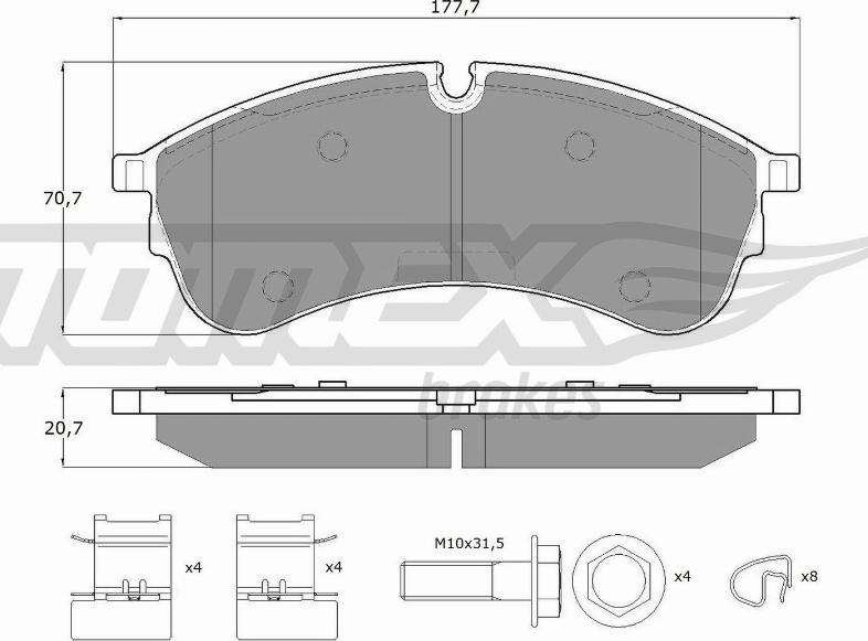 TOMEX brakes TX 18-59 - Bremžu uzliku kompl., Disku bremzes ps1.lv