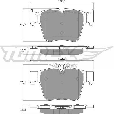 TOMEX brakes TX 18-54 - Bremžu uzliku kompl., Disku bremzes ps1.lv